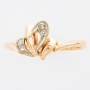 Кольцо из комбинированного золота 583 пробы c 4 бриллиантами Л76005371 фото 2