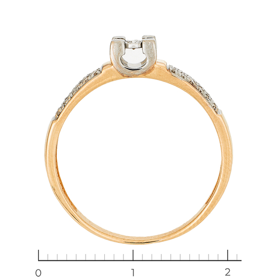 Кольцо из комбинированного золота 585 пробы c 37 бриллиантами, Л35062484 за 20720