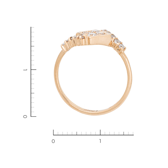 Кольцо из красного золота 585 пробы c 14 фианитами, Л16150605 за 12080