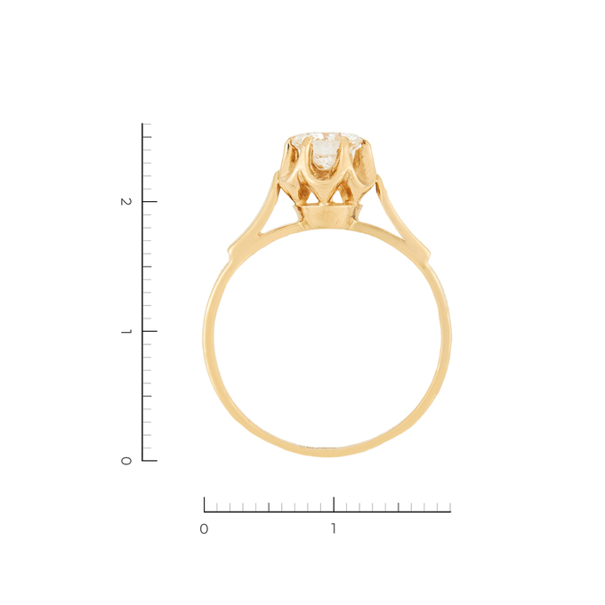 Кольцо из желтого золота 750 пробы c 1 бриллиантом, Л 7000 7915 за 87600