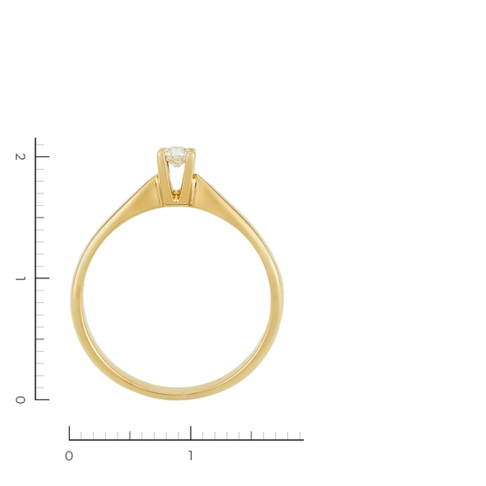 Кольцо из желтого золота 585 пробы c 1 бриллиантом, Л28086622 за 15250