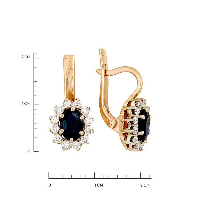Серьги из золота 585 пробы с сапфирами и бриллиантами, Л 1116 8134 за 99600