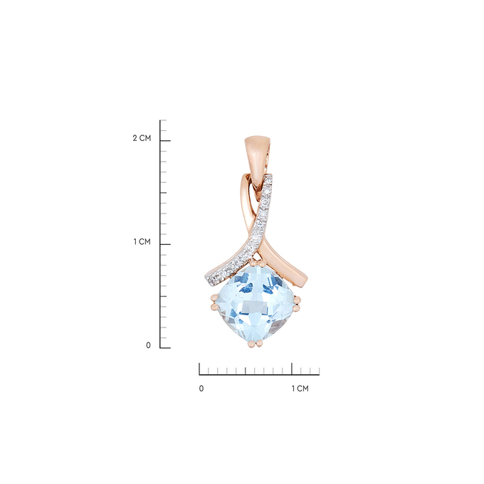 Подвеска из золота 585 пробы c топазом и бриллиантами, Ц О003 7227 за 15920
