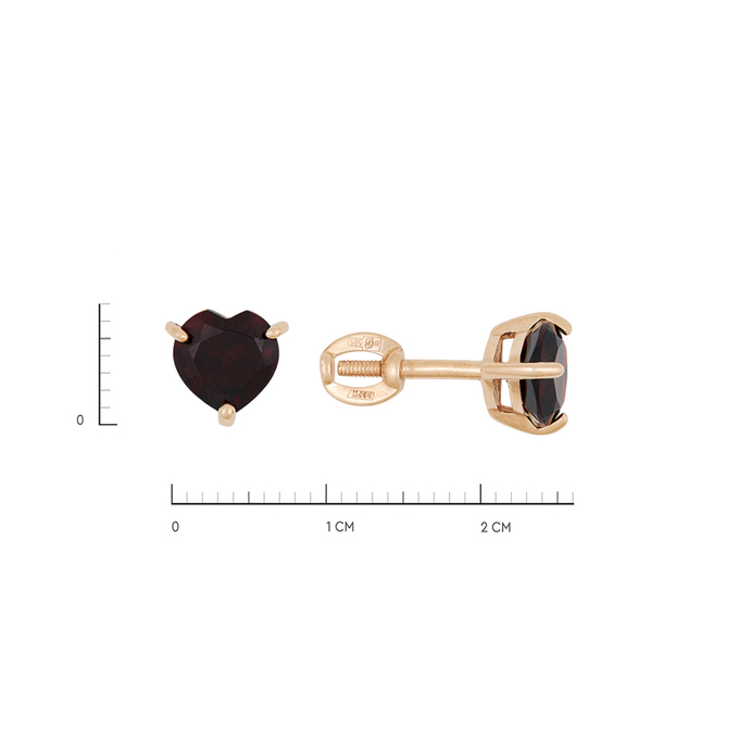 Серьги из золота 585 пробы c гранатами, Л 1614 9600 за 12000
