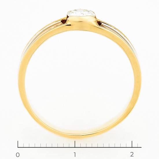 Кольцо из комбинированного золота 750 пробы c 1 бриллиантом, Л40018695 за 59160