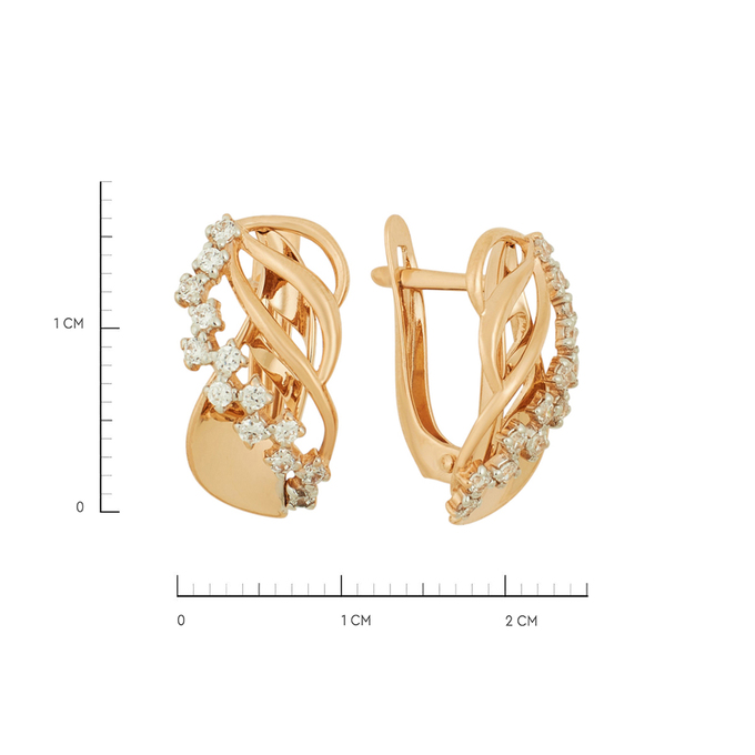 Серьги из золота 585 пробы c фианитами, Ц О007 1772 за 31520