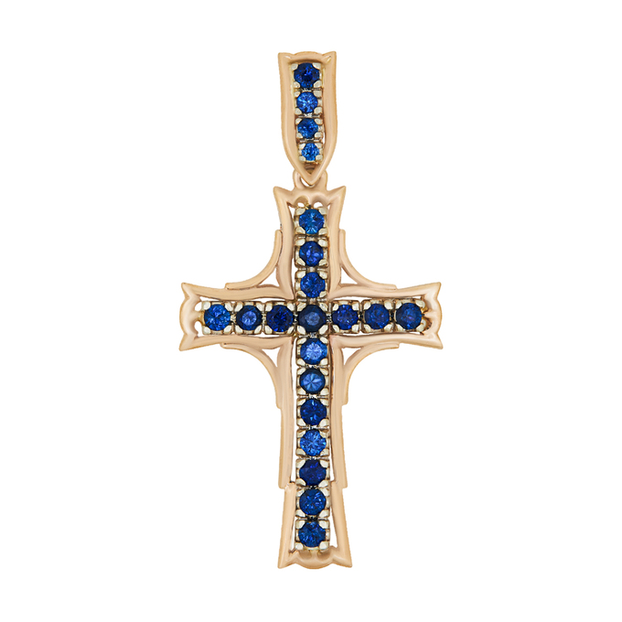 Подвеска из золота 585 пробы c диффузионными сапфирами, Л 2812 1159 за 75000