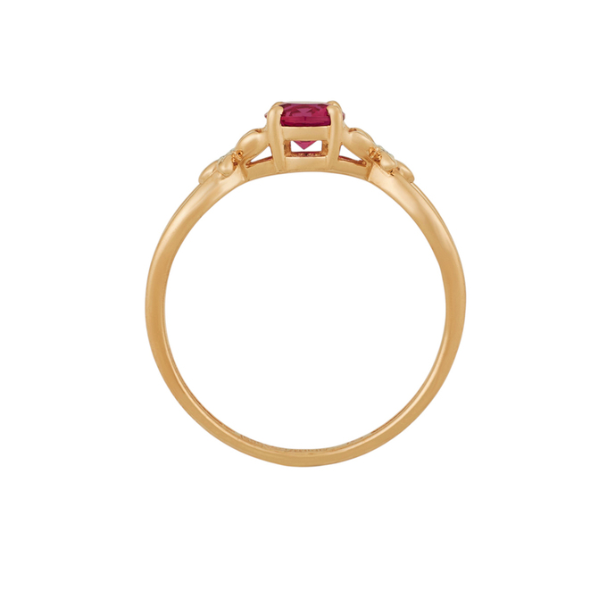 Кольцо из золота 585 пробы c бриллиантами и синтетическим рубином, Л 6402 5342 за 21520