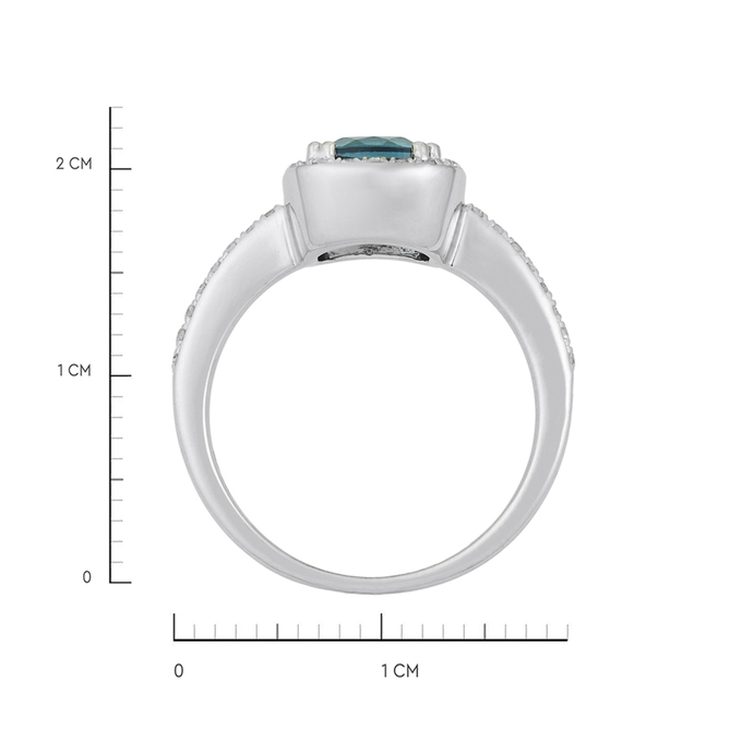 Кольцо из золота 585 пробы c топазом Лондон и бриллиантами, Л 3209 1258 за 31000