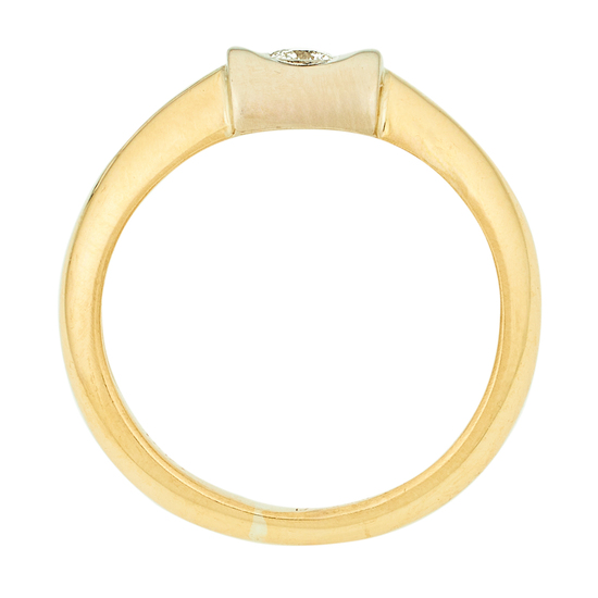 Кольцо из комбинированного золота 750 пробы c 1 бриллиантом, Л31122865 за 26450