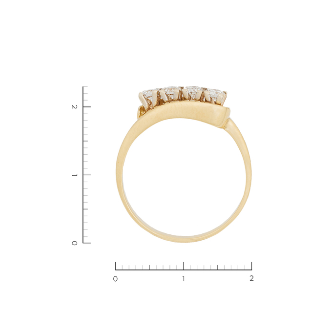 Кольцо из комбинированного золота 585 пробы c 4 бриллиантами, Л 1911 0349 за 47700