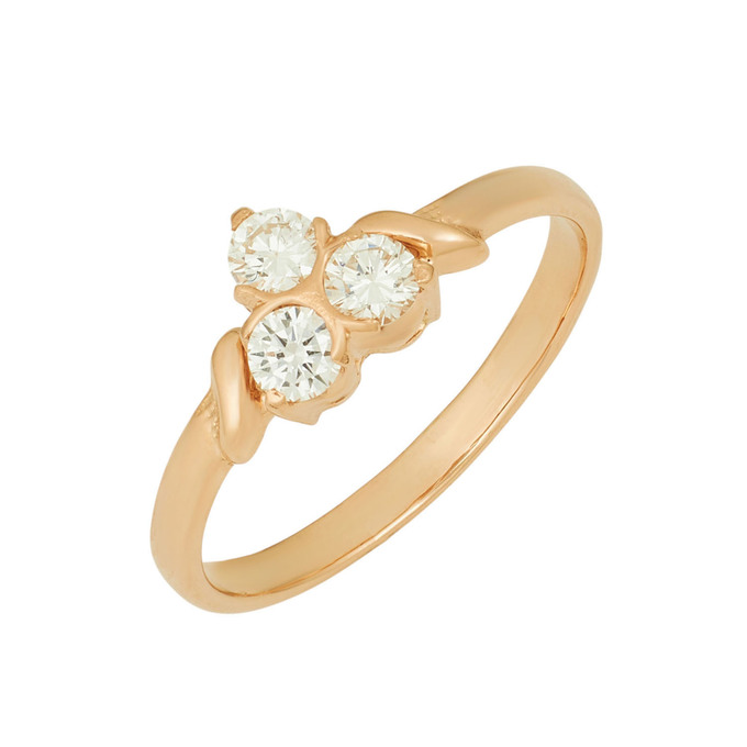 Кольцо из золота 585 пробы c бриллиантами