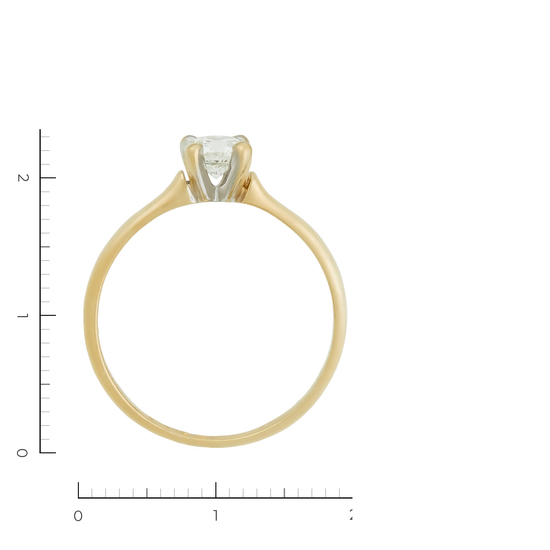 Кольцо из желтого золота 585 пробы c 1 бриллиантом, Л35051777 за 63500