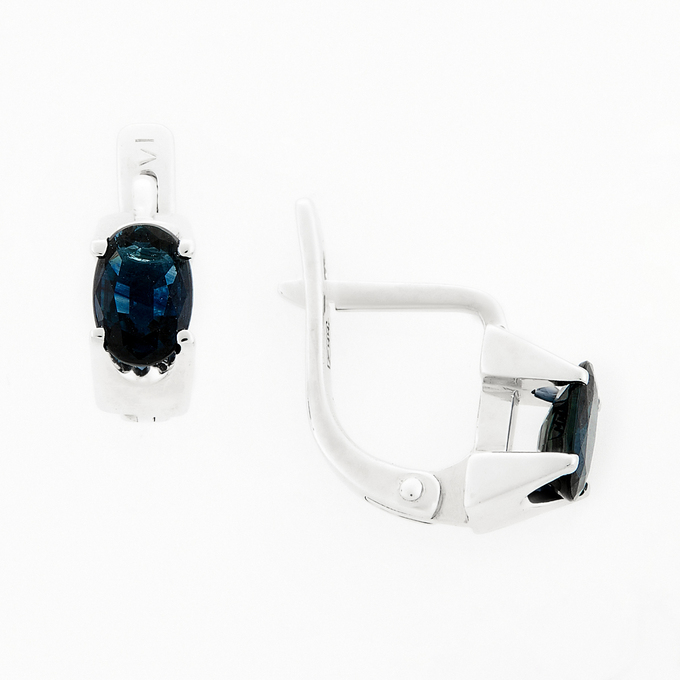 Серьги из золота 585 пробы c 2 сапфирами