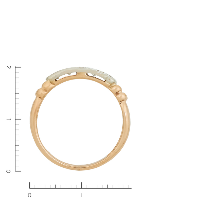 Кольцо из золота 585 пробы c 5 бриллиантами, Л 3208 3692 за 46320