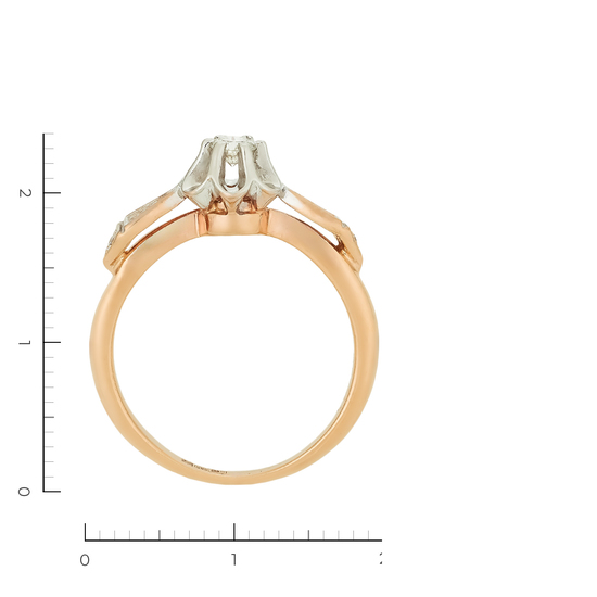 Кольцо из комбинированного золота 585 пробы c 3 бриллиантами, Л06160283 за 28140