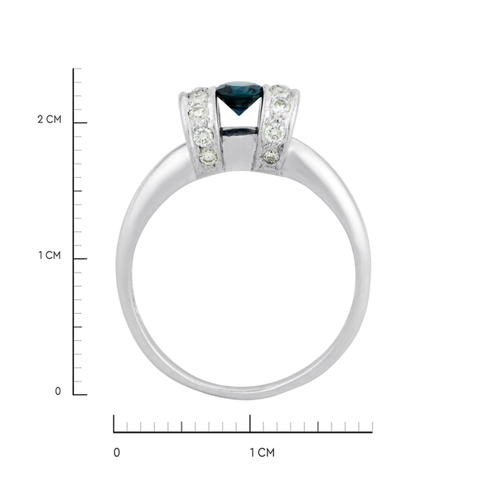 Кольцо из золота 585 пробы c сапфиром и бриллиантами, Л 3507 2178 за 51200