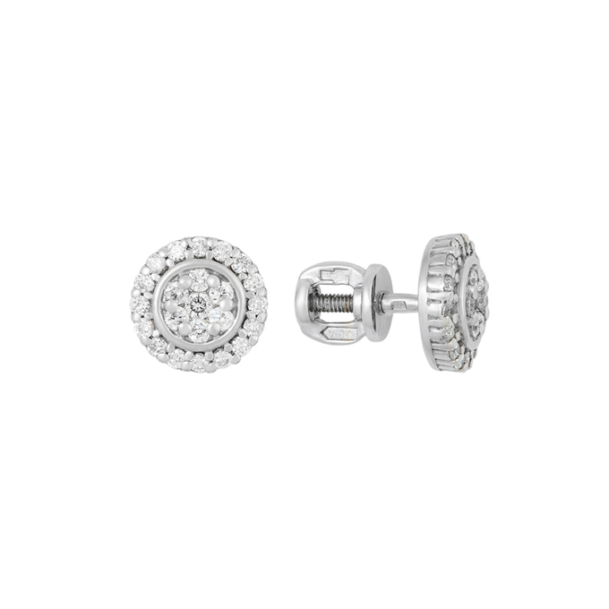 Серьга из золота 585 пробы c бриллиантами