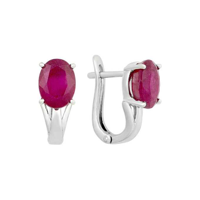 Серьги из золота 585 пробы с облагороженными рубинами, Ц О007 4044 за 38000
