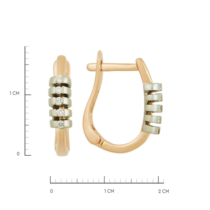 Серьги из золота 585 пробы c бриллиантами, Ц О007 1343 за 38000