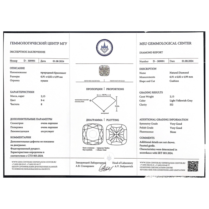 Кольцо из золота 750 пробы c бриллиантами, Л 2809 6132 за 650000