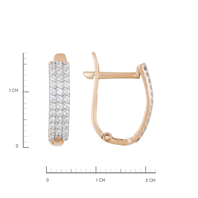 Серьги из золота 585 пробы c фианитами