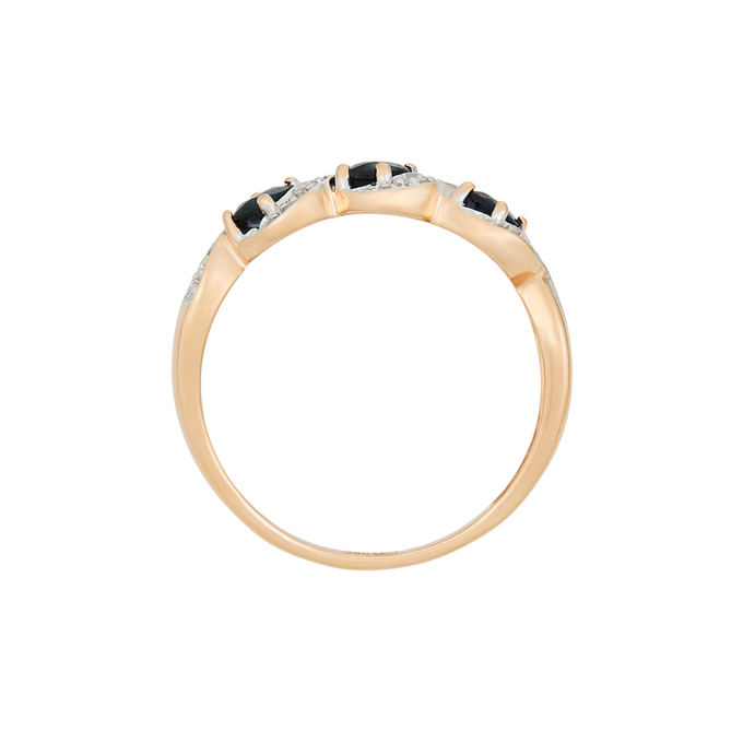 Кольцо из золота 585 пробы c сапфирами и бриллиантами, Л 3012 5848 за 35920