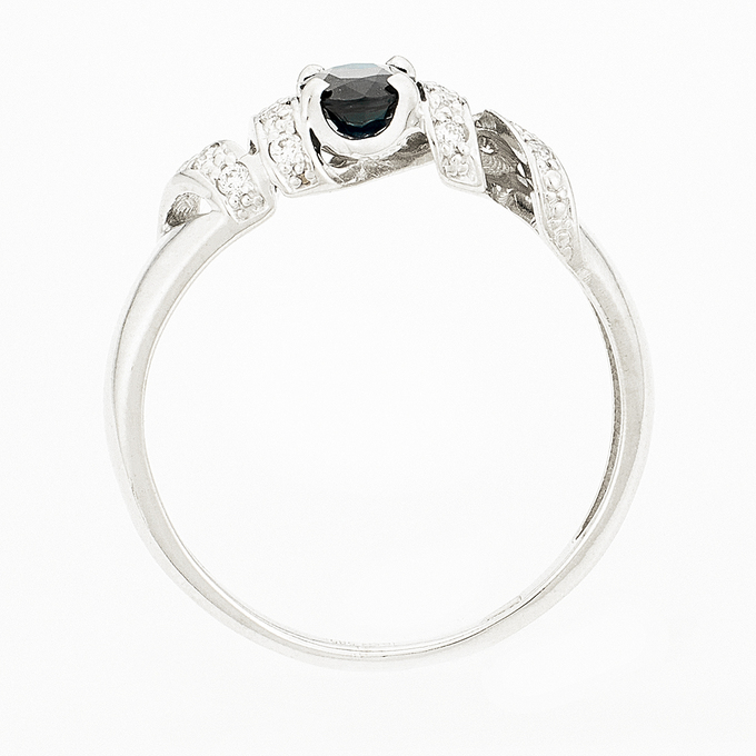 Кольцо из золота 585 пробы c сапфиром и бриллиантами, Л 0910 2430 за 30800