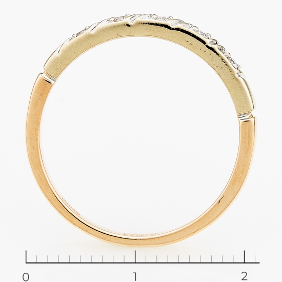 Кольцо из комбинированного золота 585 пробы c 5 бриллиантами, Л48042447 за 12900
