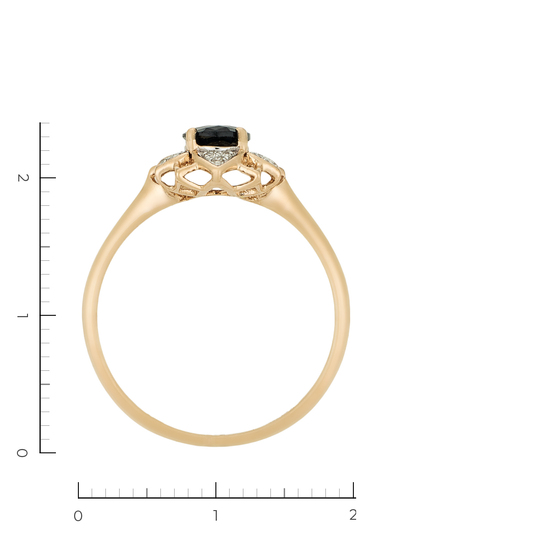 Кольцо из комбинированного золота 585 пробы c 1 сапфиром и 18 бриллиантами, Л76009423 за 20940