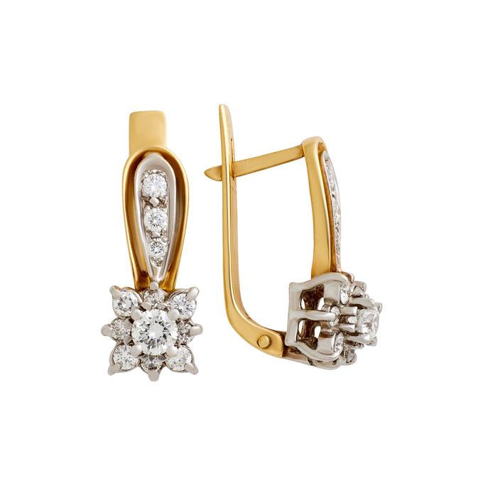 Серьги из золота 750 пробы с бриллиантами, Ц О007 5610 за 126000