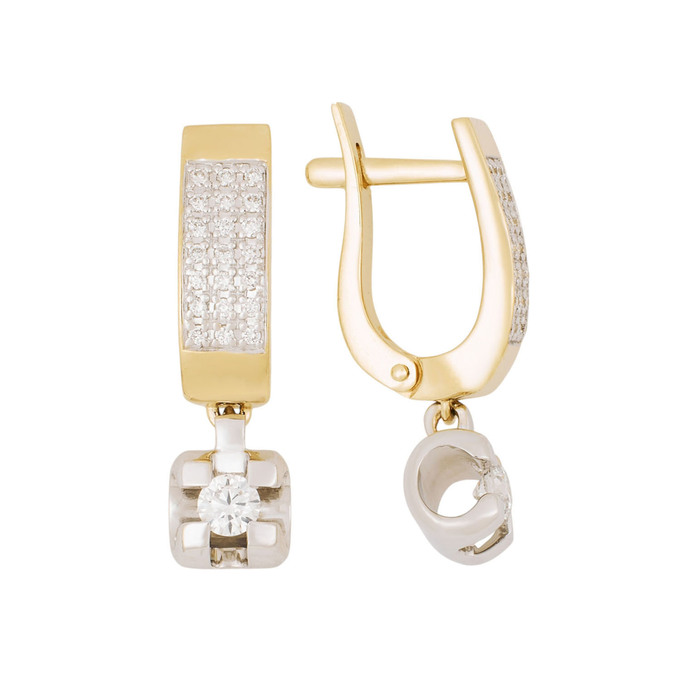 Серьги из золота 585 пробы c бриллиантами, Ц О007 2336 за 91040