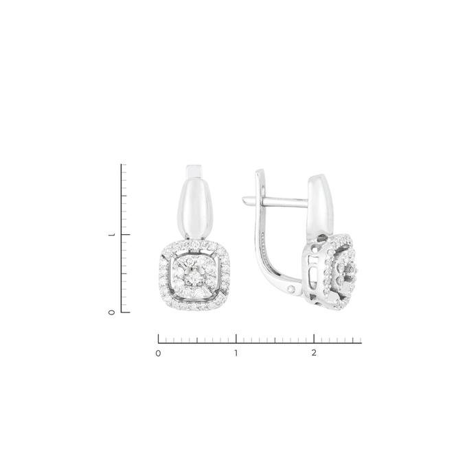 Серьги из золота 585 пробы c 62 бриллиантами