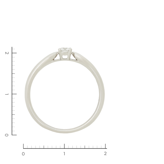 Кольцо из белой платины 950 пробы c 1 бриллиантом, Л20103719 за 85000