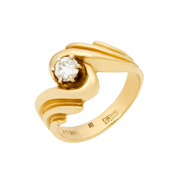 Кольцо из золота 585 пробы c бриллиантом, Л 5205 8352 за 84900