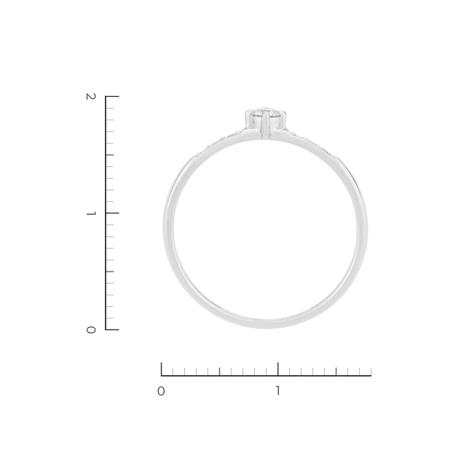 Кольцо из белого золота 585 пробы c 7 бриллиантами