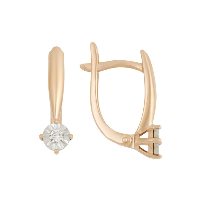 Серьги из золота 585 пробы с бриллиантами, Л 4710 9895 за 25400