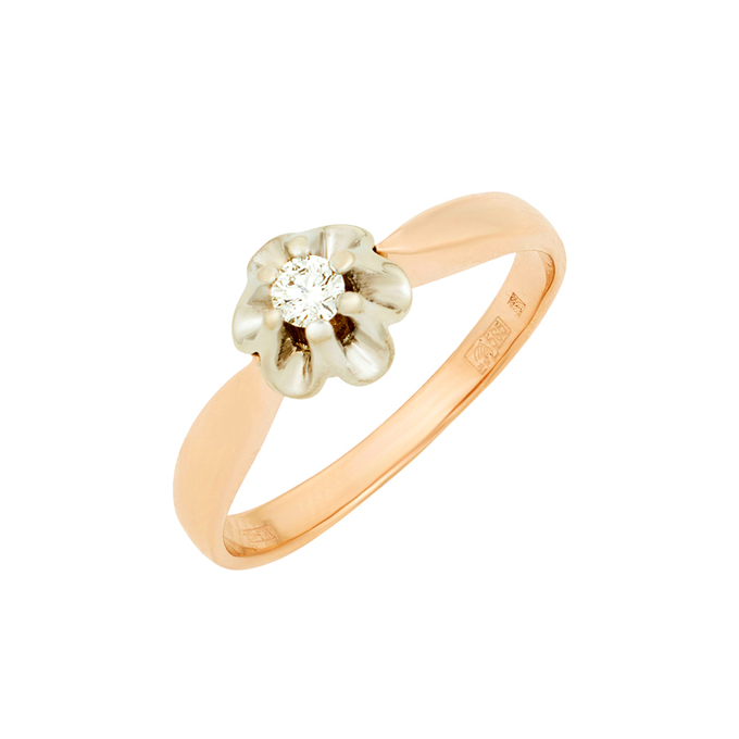 Кольцо из золота 585 пробы c бриллиантом