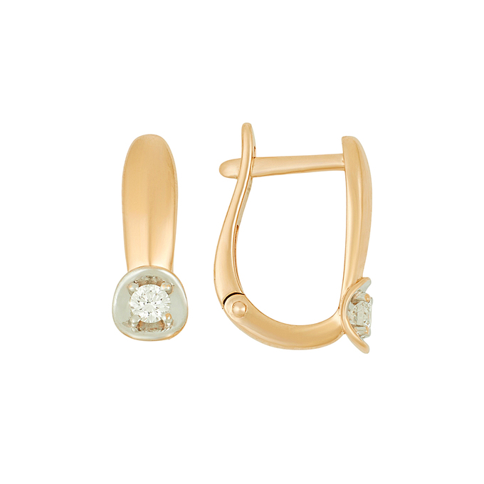 Серьги из золота 585 пробы c бриллиантами