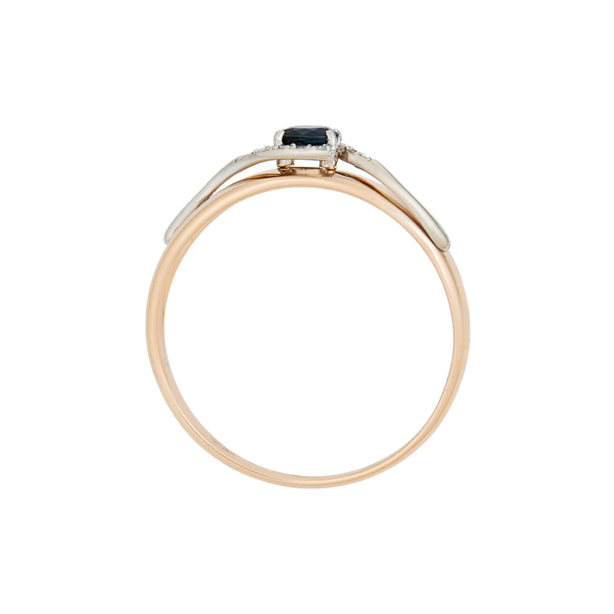 Кольцо из золота 585 пробы c сапфиром и бриллиантами, Л 1116 4183 за 27120