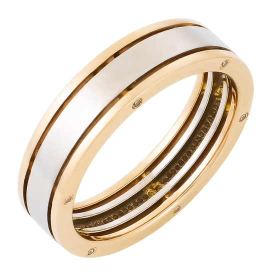 Кольцо из комбинированного золота 585 пробы c 12 бриллиантами, Л11152060 за 26530