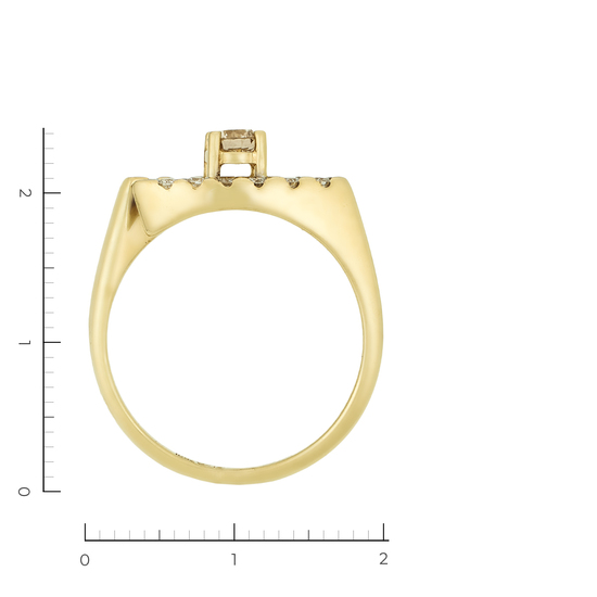 Кольцо из желтого золота 750 пробы c 13 бриллиантами, Л18111831 за 42250