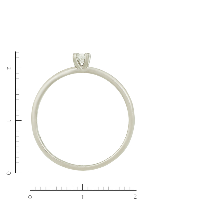 Кольцо из белого золота 585 пробы c 1 бриллиантом