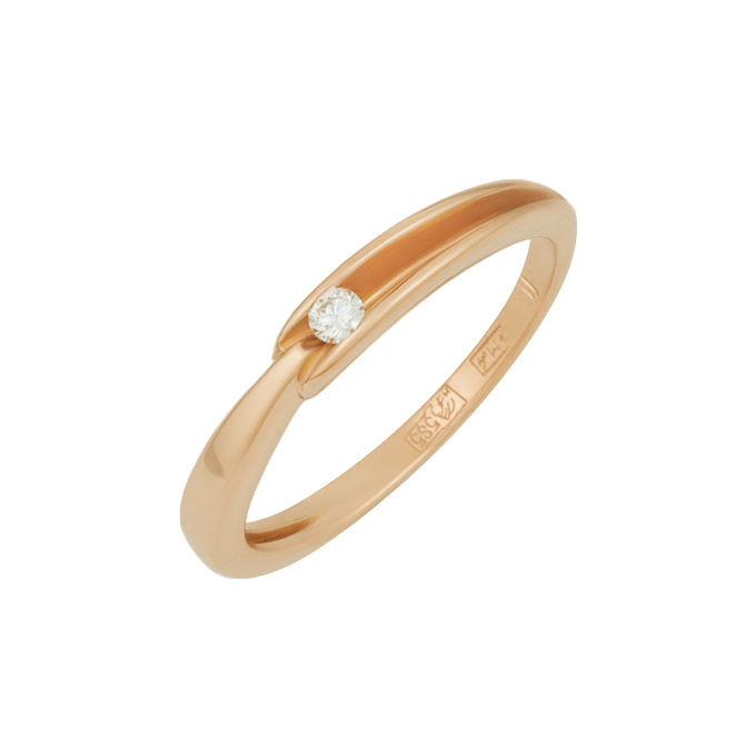 Кольцо из золота 585 пробы c бриллиантом