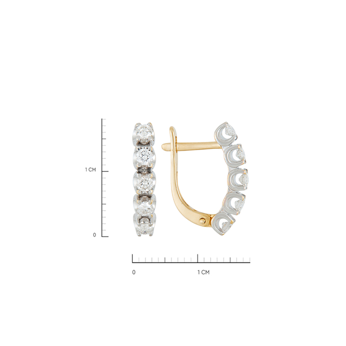 Серьги из золота 750 пробы c 10 бриллиантами, Л 4710 0185 за 70320