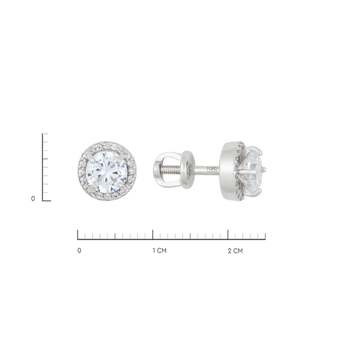 Серьги из золота 585 пробы c 42 фианитами, К 0000 2414 за 18800