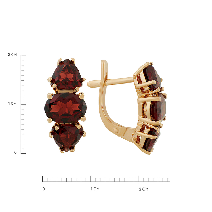 Серьги из золота 585 пробы c гранатами, Ц О007 1605 за 67920