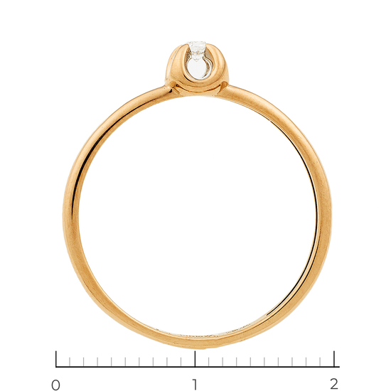 Кольцо из комбинированного золота 585 пробы c 1 бриллиантом, Л70006742 за 9900