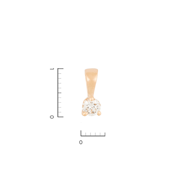 Подвеска из красного золота 585 пробы c 1 бриллиантом, Л 2809 9534 за 37500