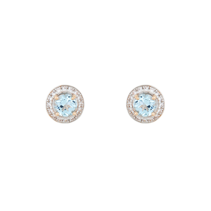 Серьги из золота 585 пробы c топазами и фианитами, Л 0615 9651 за 19120